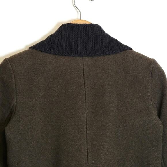 Theory Wool Cashmere Mid Length Single Breasted Green Jacket Coat Size S - Picture 8 of 12